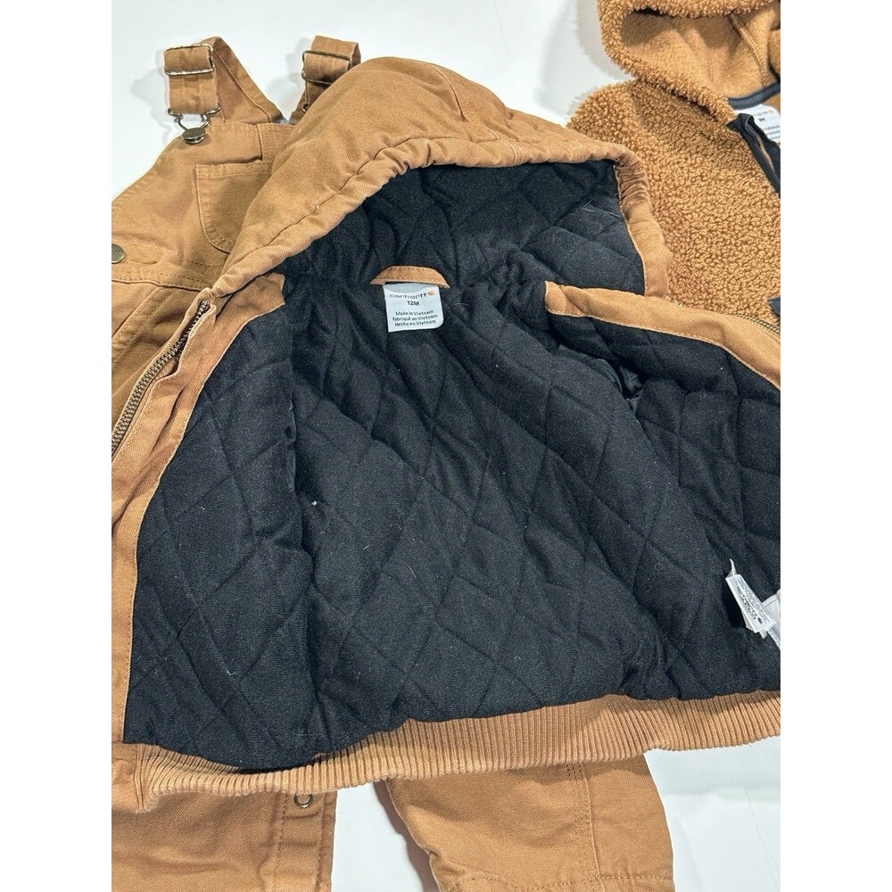 Carhartt Baby Bundle Size 9-12 Months Lot Canvas Tan Jumpsuit Jacket Overalls - Picture 6 of 12